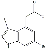 6-BROMO-3-IODOINDAZOLE-4-METHYL CARBOXYLATE 结构式