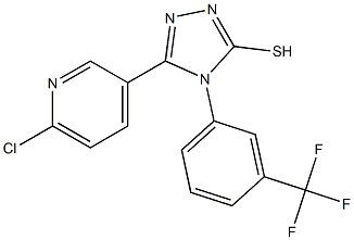 5-(6-CHLOROPYRIDIN-3-YL)-4-(3-(TRIFLUOROMETHYL)PHENYL)-1,2,4-TRIAZOLE-3-THIOL, 结构式