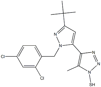 5-(3-TERT-BUTYL-1-(2,4-DICHLOROBENZYL)PYRAZOL-5-YL)-4-METHYLTRIAZOLE-3-THIOL 结构式