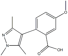 5-methoxy-2-(1,3,5-trimethyl-1H-pyrazol-4-yl)benzoic acid 结构式