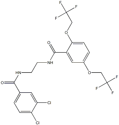 N-[2-[[3,4-dichlorobenzoyl]amino]ethyl]-2,5-bis[2,2,2-trifluoroethoxy]benzenecarboyjimide 结构式