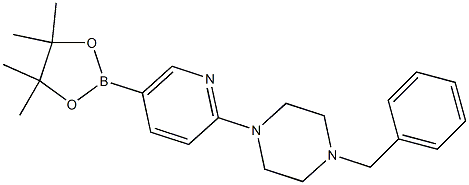 1-BENZYL-4-[5-(4,4,5,5-TETRAMETHYL-1,3,2-DIOXABOROLAN-2-YL)-2-PYRIDYL]PIPERAZINE 结构式