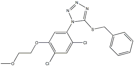 5-(benzylsulfanyl)-1-[2,4-dichloro-5-(2-methoxyethoxy)phenyl]-1H-1,2,3,4-tetraazole 结构式