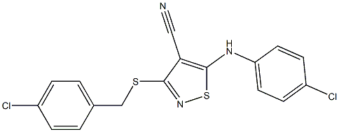 5-(4-chloroanilino)-3-[(4-chlorobenzyl)thio]isothiazole-4-carbonitrile 结构式