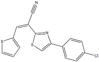 2-[4-(4-chlorophenyl)-1,3-thiazol-2-yl]-3-(2-thienyl)acrylonitrile 结构式