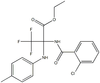 ethyl 2-[(2-chlorobenzoyl)amino]-3,3,3-trifluoro-2-(4-toluidino)propanoate 结构式