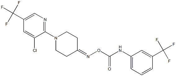 N-{1-[3-chloro-5-(trifluoromethyl)-2-pyridinyl]tetrahydro-4-pyridinyliden}-N-({[3-(trifluoromethyl)anilino]carbonyl}oxy)amine 结构式
