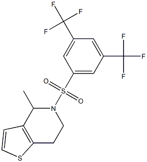 5-{[3,5-di(trifluoromethyl)phenyl]sulfonyl}-4-methyl-4,5,6,7-tetrahydrothieno[3,2-c]pyridine 结构式