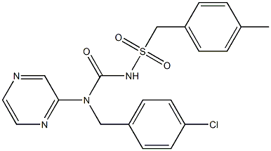 2-[(4-chlorobenzyl)({[(4-methylbenzyl)sulfonyl]amino}carbonyl)amino]pyrazine 结构式