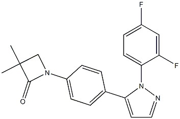 1-{4-[1-(2,4-difluorophenyl)-1H-pyrazol-5-yl]phenyl}-3,3-dimethyl-2-azetanone 结构式