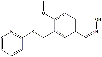 1-{4-methoxy-3-[(2-pyridylthio)methyl]phenyl}ethan-1-one oxime 结构式