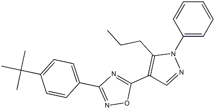 3-[4-(tert-butyl)phenyl]-5-(1-phenyl-5-propyl-1H-pyrazol-4-yl)-1,2,4-oxadiazole 结构式