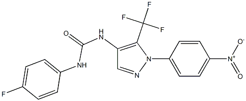N-(4-fluorophenyl)-N'-[1-(4-nitrophenyl)-5-(trifluoromethyl)-1H-pyrazol-4-yl]urea 结构式