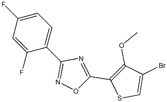 5-(4-bromo-3-methoxy-2-thienyl)-3-(2,4-difluorophenyl)-1,2,4-oxadiazole 结构式