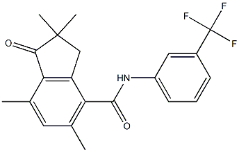 N4-[3-(trifluoromethyl)phenyl]-2,2,5,7-tetramethyl-1-oxoindane-4-carboxamide 结构式