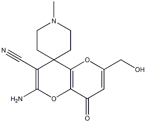 2'-amino-6'-(hydroxymethyl)-1-methyl-8'-oxo-8'H-spiro[piperidine-4,4'-pyrano[3,2-b]pyran]-3'-carbonitrile 结构式