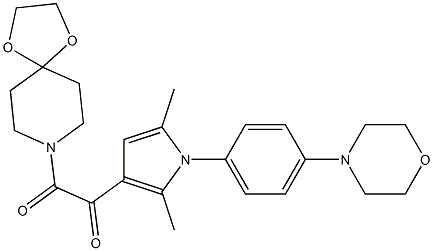 1-[2,5-dimethyl-1-(4-morpholinophenyl)-1H-pyrrol-3-yl]-2-(1,4-dioxa-8-azaspiro[4.5]dec-8-yl)-1,2-ethanedione 结构式