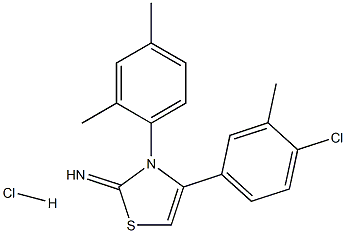 4-(4-chloro-3-methylphenyl)-3-(2,4-dimethylphenyl)-2,3-dihydro-1,3-thiazol-2-imine hydrochloride 结构式