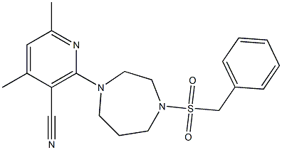 2-[4-(benzylsulfonyl)-1,4-diazepan-1-yl]-4,6-dimethylnicotinonitrile 结构式