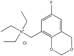 triethyl[(6-fluoro-4H-1,3-benzodioxin-8-yl)methyl]ammonium chloride 结构式