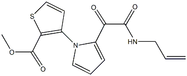 methyl 3-{2-[2-(allylamino)-2-oxoacetyl]-1H-pyrrol-1-yl}-2-thiophenecarboxylate 结构式