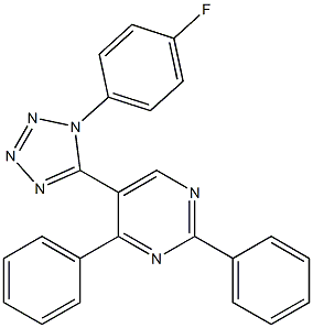 5-[1-(4-fluorophenyl)-1H-1,2,3,4-tetraazol-5-yl]-2,4-diphenylpyrimidine 结构式