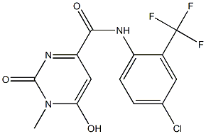 N-[4-chloro-2-(trifluoromethyl)phenyl]-6-hydroxy-1-methyl-2-oxo-1,2-dihydro-4-pyrimidinecarboxamide 结构式