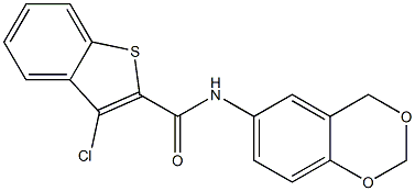 N2-(4H-1,3-benzodioxin-6-yl)-3-chlorobenzo[b]thiophene-2-carboxamide 结构式