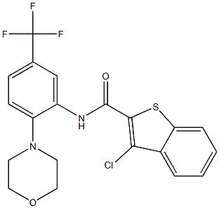 N2-[2-morpholino-5-(trifluoromethyl)phenyl]-3-chlorobenzo[b]thiophene-2-carboxamide 结构式