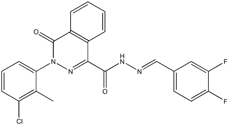 3-(3-chloro-2-methylphenyl)-N'-[(E)-(3,4-difluorophenyl)methylidene]-4-oxo-3,4-dihydro-1-phthalazinecarbohydrazide 结构式