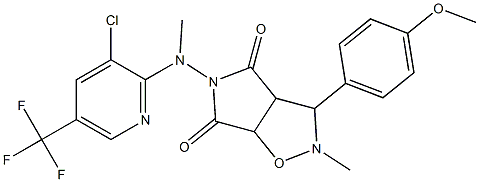 5-[[3-chloro-5-(trifluoromethyl)-2-pyridinyl](methyl)amino]-3-(4-methoxyphenyl)-2-methyldihydro-2H-pyrrolo[3,4-d]isoxazole-4,6(3H,5H)-dione 结构式