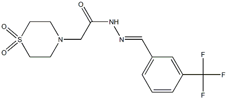 2-(1,1-dioxo-1lambda~6~,4-thiazinan-4-yl)-N'-{(E)-[3-(trifluoromethyl)phenyl]methylidene}acetohydrazide 结构式