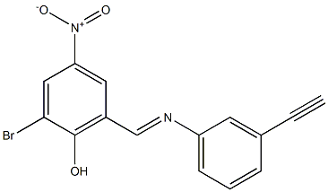 2-bromo-6-{[(3-eth-1-ynylphenyl)imino]methyl}-4-nitrophenol 结构式