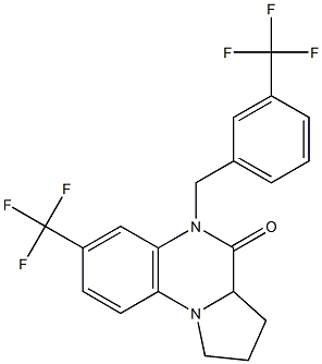 7-(trifluoromethyl)-5-[3-(trifluoromethyl)benzyl]-1,2,3,3a-tetrahydropyrrolo[1,2-a]quinoxalin-4(5H)-one 结构式