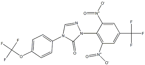 2-[2,6-dinitro-4-(trifluoromethyl)phenyl]-4-[4-(trifluoromethoxy)phenyl]-2,4-dihydro-3H-1,2,4-triazol-3-one 结构式