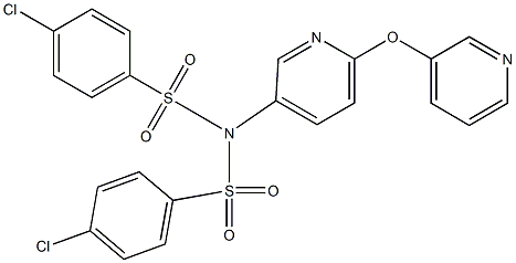 4-chloro-N-[(4-chlorophenyl)sulfonyl]-N-[6-(pyridin-3-yloxy)pyridin-3-yl]benzenesulfonamide 结构式