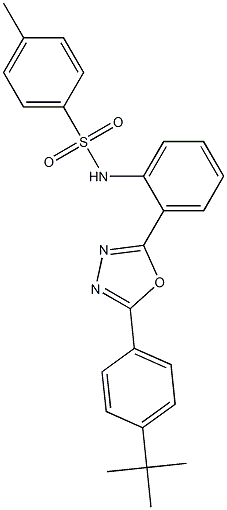 N1-(2-{5-[4-(tert-butyl)phenyl]-1,3,4-oxadiazol-2-yl}phenyl)-4-methylbenzene-1-sulfonamide 结构式