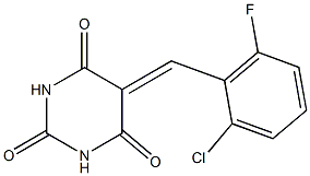 5-(2-chloro-6-fluorobenzylidene)hexahydropyrimidine-2,4,6-trione 结构式