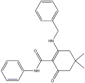 2-(benzylamino)-4,4-dimethyl-6-oxo-N-phenyl-1-cyclohexene-1-carboxamide 结构式