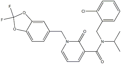 N-(2-chlorobenzyl)-1-[(2,2-difluoro-1,3-benzodioxol-5-yl)methyl]-N-isopropyl-2-oxo-1,2-dihydro-3-pyridinecarboxamide 结构式