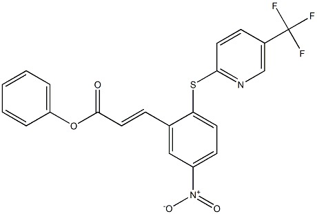 phenyl 3-(5-nitro-2-{[5-(trifluoromethyl)-2-pyridyl]thio}phenyl)acrylate 结构式