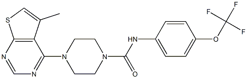 N1-[4-(trifluoromethoxy)phenyl]-4-(5-methylthieno[2,3-d]pyrimidin-4-yl)piperazine-1-carboxamide 结构式