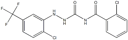 N1-(2-chlorobenzoyl)-2-[2-chloro-5-(trifluoromethyl)phenyl]hydrazine-1-carboxamide 结构式