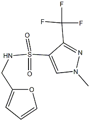 N4-(2-furylmethyl)-1-methyl-3-(trifluoromethyl)-1H-pyrazole-4-sulfonamide 结构式