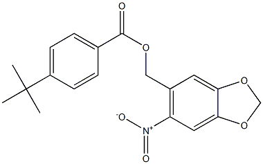 (6-nitro-1,3-benzodioxol-5-yl)methyl 4-(tert-butyl)benzenecarboxylate 结构式