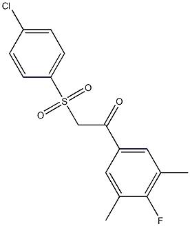 2-[(4-chlorophenyl)sulfonyl]-1-(4-fluoro-3,5-dimethylphenyl)ethan-1-one 结构式