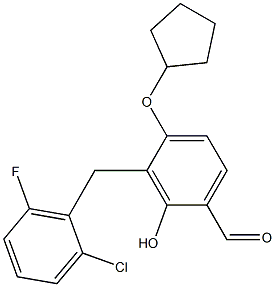 3-(2-chloro-6-fluorobenzyl)-4-(cyclopentyloxy)-2-hydroxybenzenecarbaldehyde 结构式