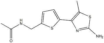 N-{[5-(2-amino-5-methyl-1,3-thiazol-4-yl)thien-2-yl]methyl}acetamide 结构式