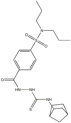 N1-bicyclo[2.2.1]hept-2-yl-2-{4-[(dipropylamino)sulfonyl]benzoyl}hydrazine-1-carbothioamide 结构式