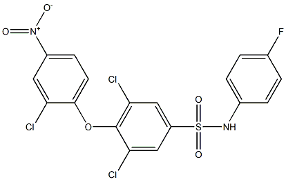N1-(4-fluorophenyl)-3,5-dichloro-4-(2-chloro-4-nitrophenoxy)benzene-1-sulfonamide 结构式